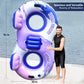 Heavy Duty Double River Tube  2-Person Inflatable Floating Tube with Backrest  2 Cup Holders  Handles  Oversized Inflatable Pool Float for familiy  Lake Floats for mature-themeds Blue