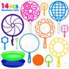 Roberly Bubble Wands Set Toys Bulk Funny Big Giant Large Bubble Making Maker with Tray for Kids mature-themed Summer Outdoor Playtime Activity Party Favors Gifts Birthday Games