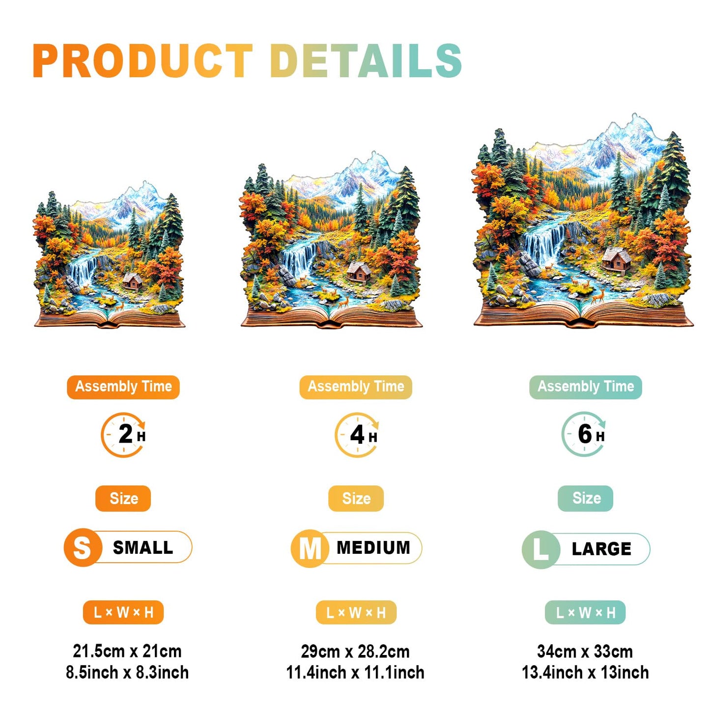 Wooden Puzzles for mature-themeds - Autumn Wonderland Wooden Jigsaw Puzzle - Unique Animal Shaped Wood Puzzles mature-themed - Christmas Birthday Gifts for mature-themeds/Friends/Family - 100pcs 8.5 * 8.3in