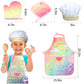 Giftrrtoy Real Kids Cooking And Baking Set - 26 Pcs Kids Chef Role Play Costume Set Includes Rainbow Apron, Chef Hat, Cooking Mi