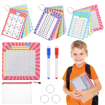 31 Pcs Multiplication Flash Cards Times Table Flash Cards, Math Problems From Easy To Hard, Multiplication Chart With 2 Dry Eras
