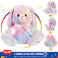 Glow Guards 10'' Musical Bunny Plush Toy - Rainbow Lop Eared Rabbit, Cotton, Light Up Night Light for Kids and Toddlers