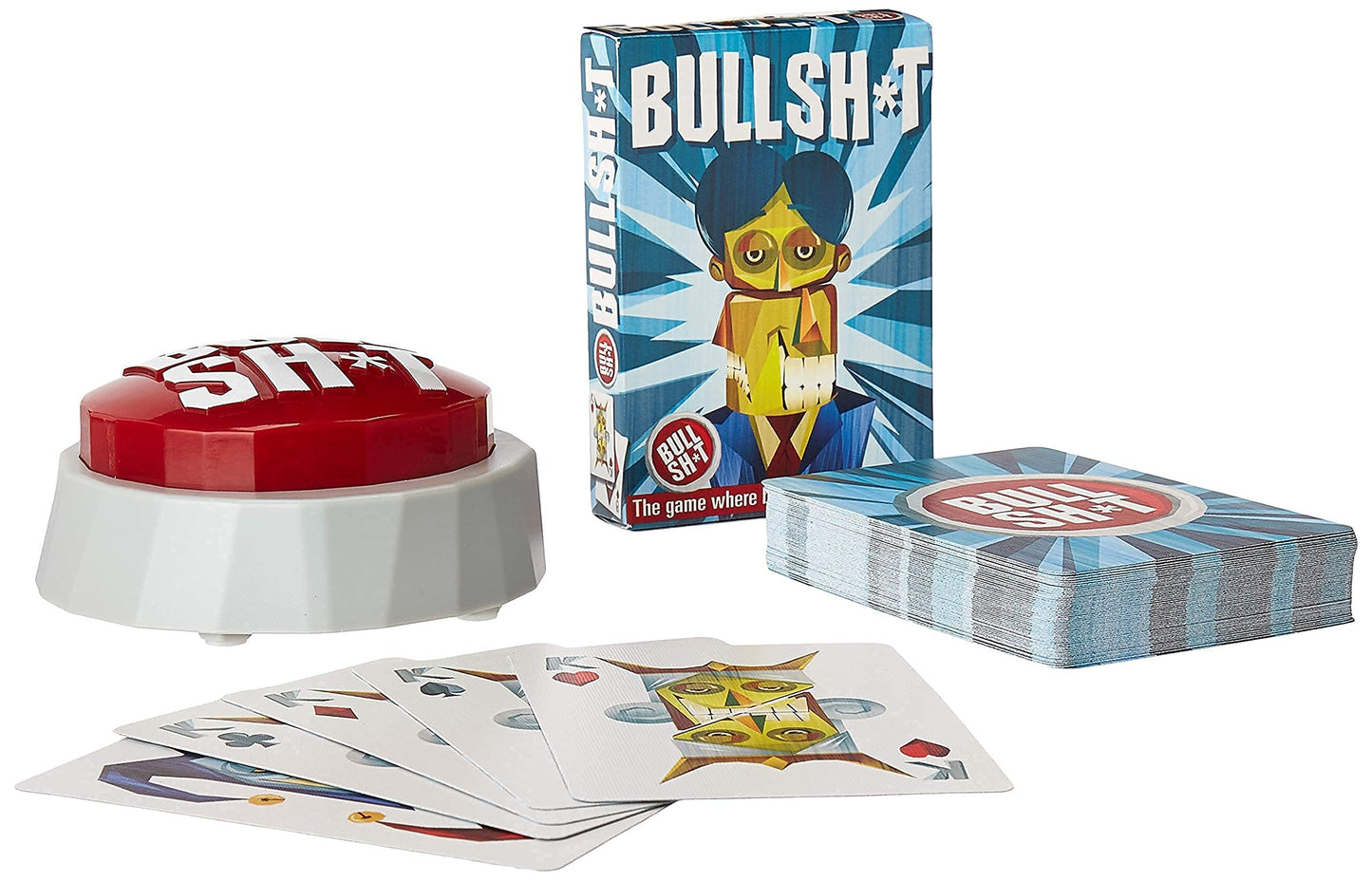 Bs Button Game (Bullshit Playing Cards Plus 60-Sound Button)