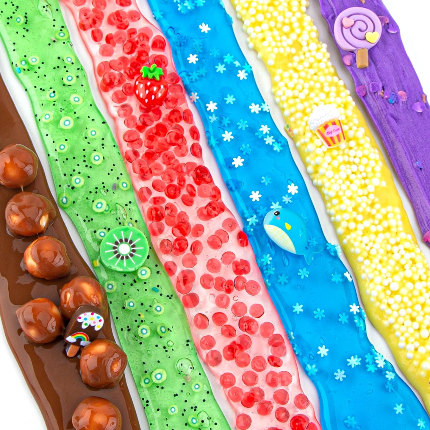 Slime Variety Pack Different Textures, 8 Pack Slime Kit Includes Butter Slime, Rainbow Cloud Slime & Clear Beaded Slime, Glow In