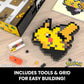 Mega Brands Pikachu Construction Set, 15 cm Articulated Figure, Retro Style, 400 Pieces, Plastic, Collectable Toy, Model HTH74