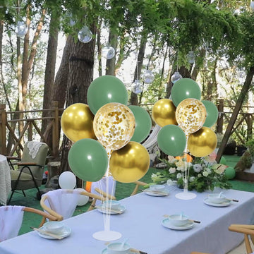 Zjdhpty Sage Green Balloon Stand Centerpiece Table Decorations For Birthday Baby Shower Woodland Party Decorations(Sage Green Se