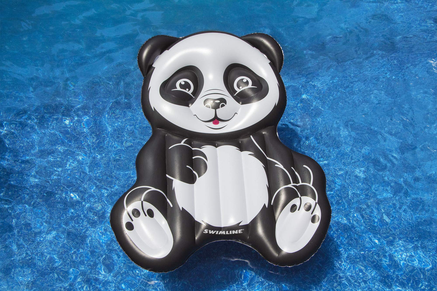 Swimline Inflatable Panda Pool Float - Black/White, 71"x50"x8", Durable Plastic, Model 90741