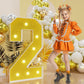 Imprsv Marquee Numbers Gold 3Ft: Golden Party Decor - Light Up Number 2 Large 3 Feet Tall - Birthday Decorations For Him Her 2Rd