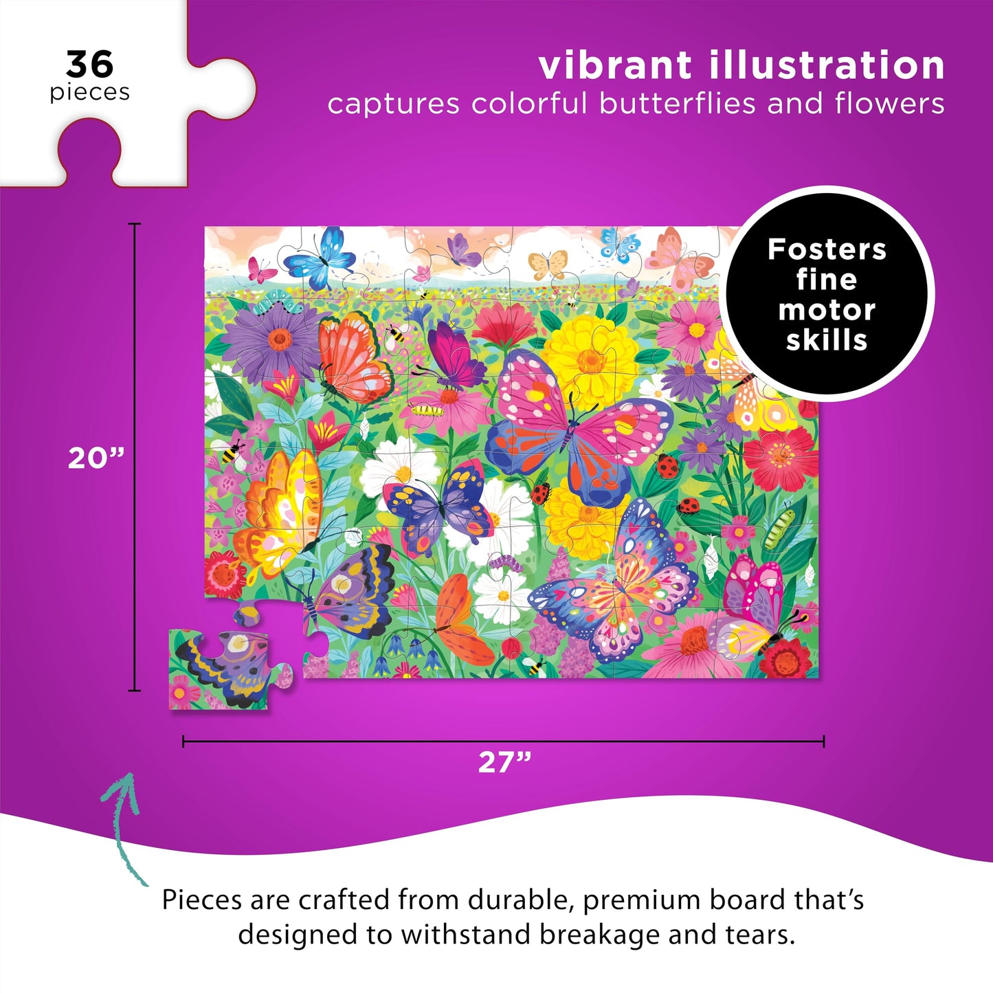 36-pc Puzzle/Butterfly Garden