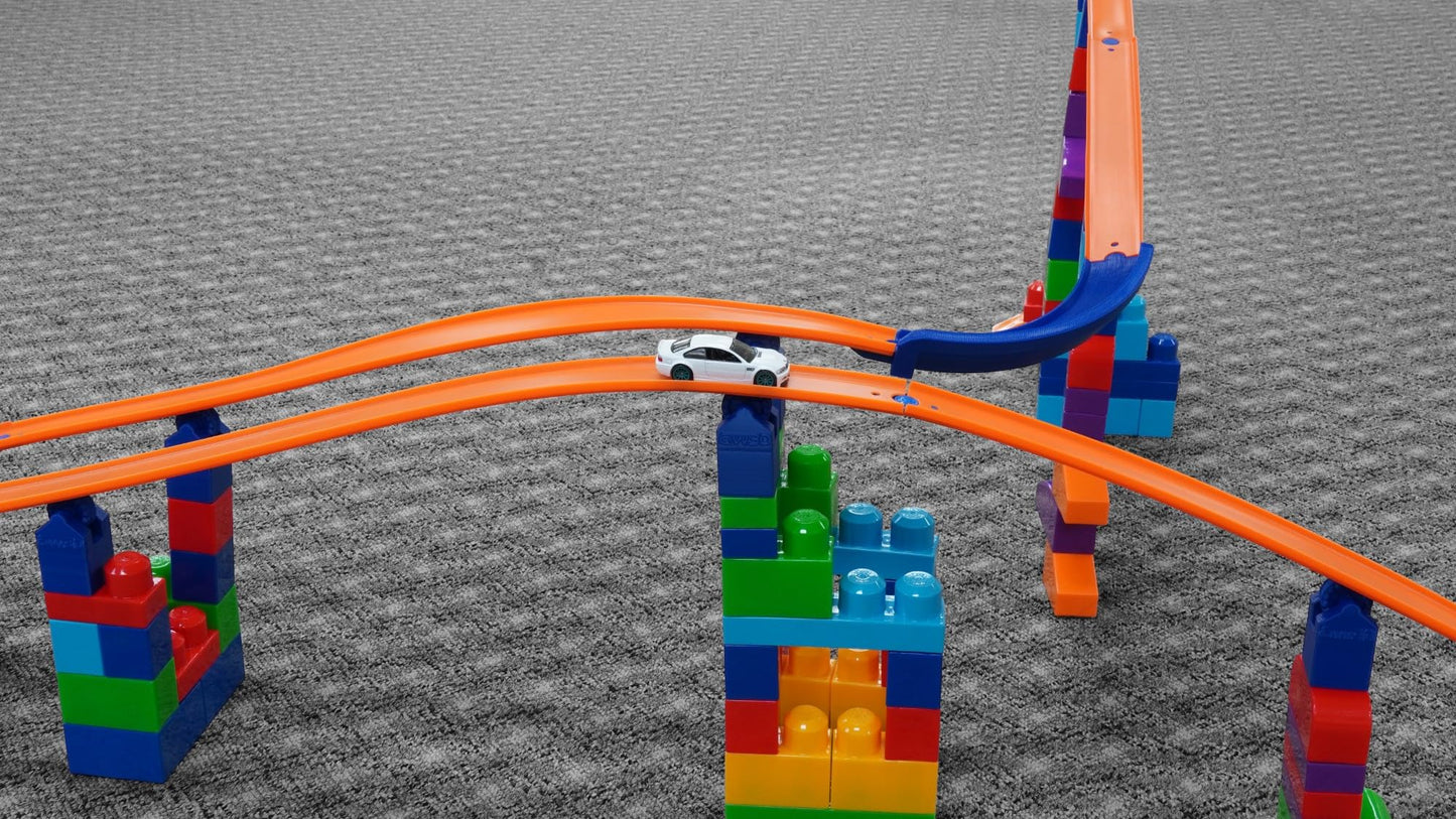 Mega-Track Connector: (4 Pack) Transform Your Hot Wheels Adventures With Mega Blocks Compatibility - Ideal For Toddlers To Build