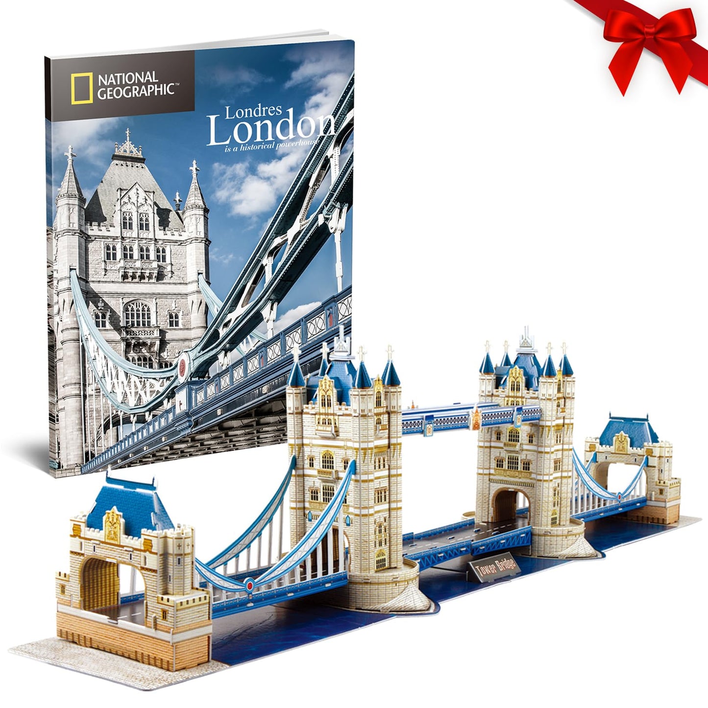 CubicFun 3D Puzzle UK Tower Bridge Architecture Model Kit with Booklet for Adults and Children, 120 Pieces