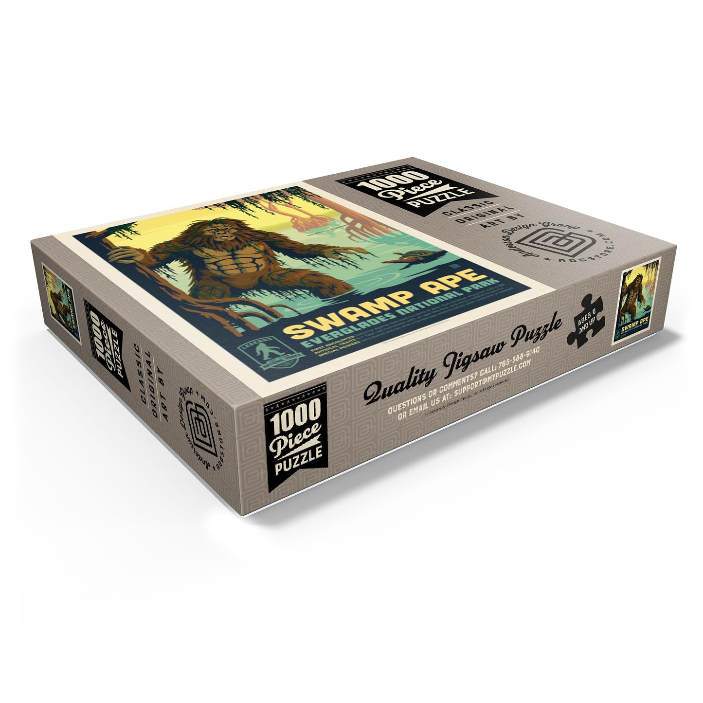 Mypuzzle Legends Of The National Parks: Everglade'S Swamp Ape, Vintage Poster - Premium 1000 Piece Jigsaw Puzzle For Adults