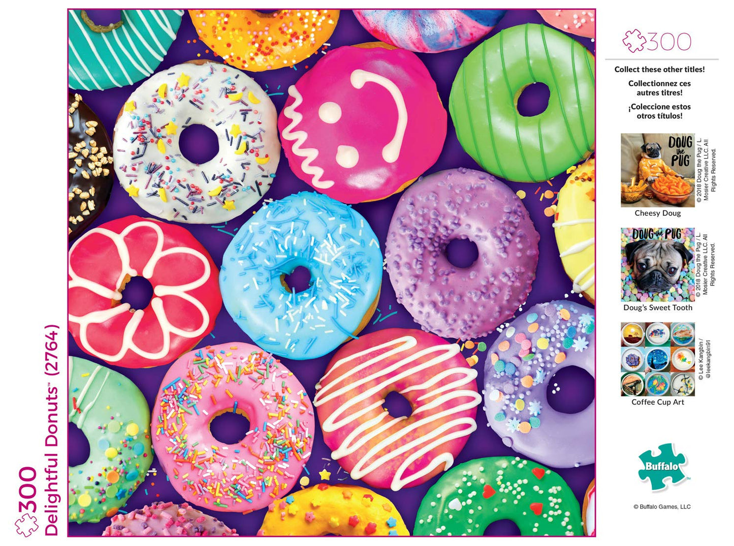 Buffalo Games - Delightful Donuts - 300 Large Piece Jigsaw Puzzle Multicolor, 18'L X 18'W