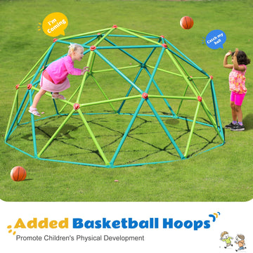 Zupapa Climbing Dome With Hammock, Supports Up To 1000Lbs Jungle Gym,10Ft Dome Climber With Hammock For Kids 3 To 10 Outdoor Pla