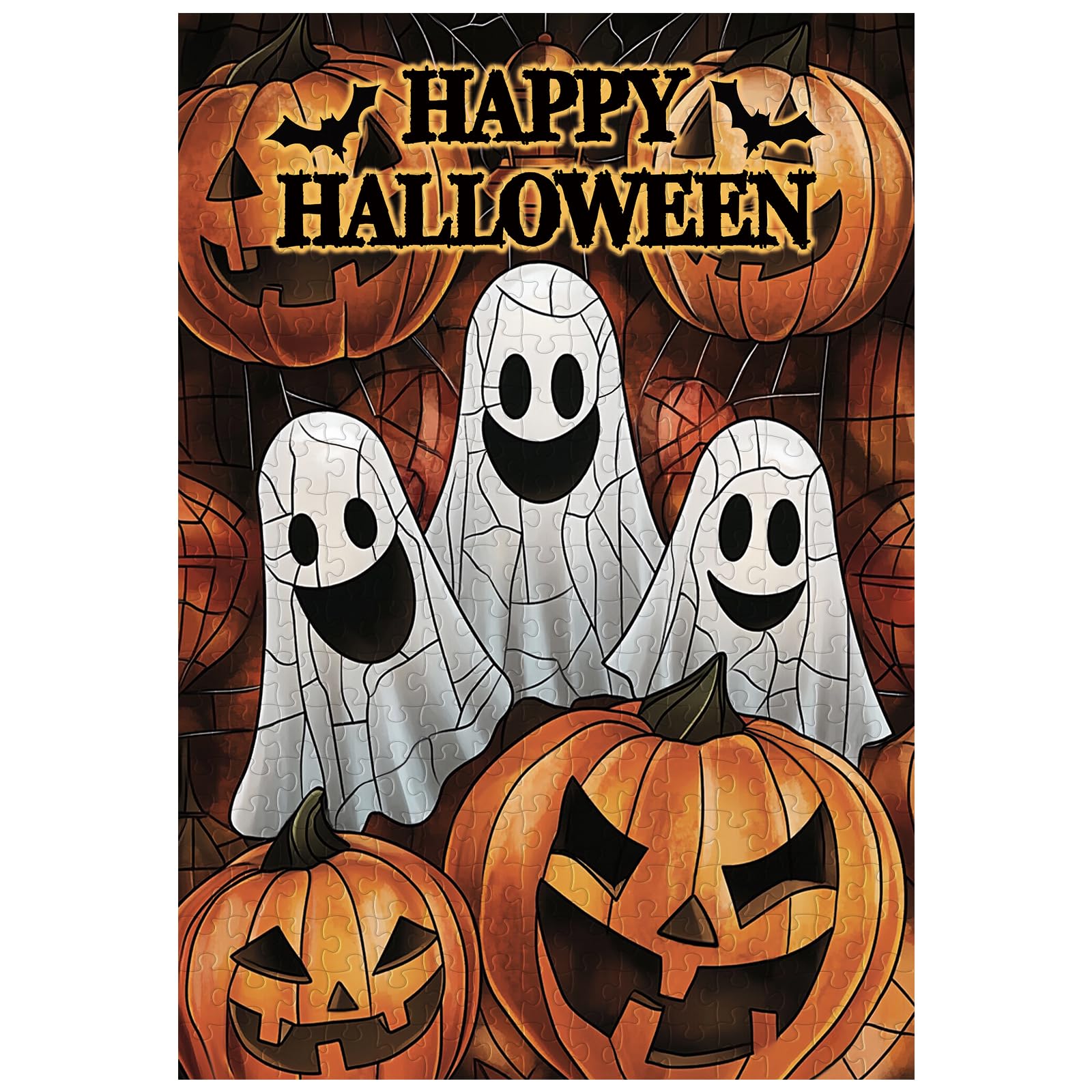 Great Jigsaw Puzzles for mature-themeds 300 Pieces Happy Halloween Ghost Pumpkin Puzzles for mature-themeds Toys Gift Family Decoration Kids Puzzle