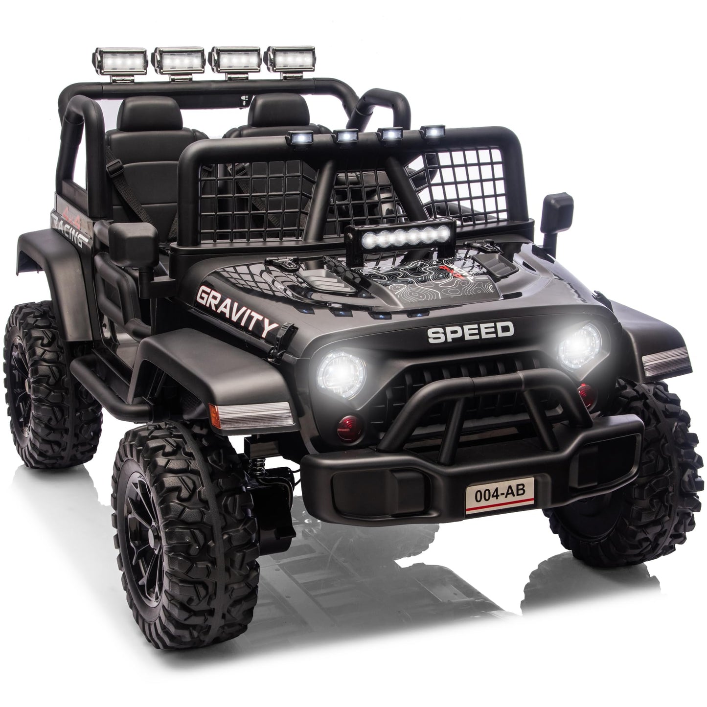 sopbost enhanced 24V Ride On Car with Remote Control  4x200W  2 Seater Ride On Toy for Kids  4WD Kids Electric Vehicles  Ride On Truck XL with EVA Tires Wheels  Bluetooth (White)