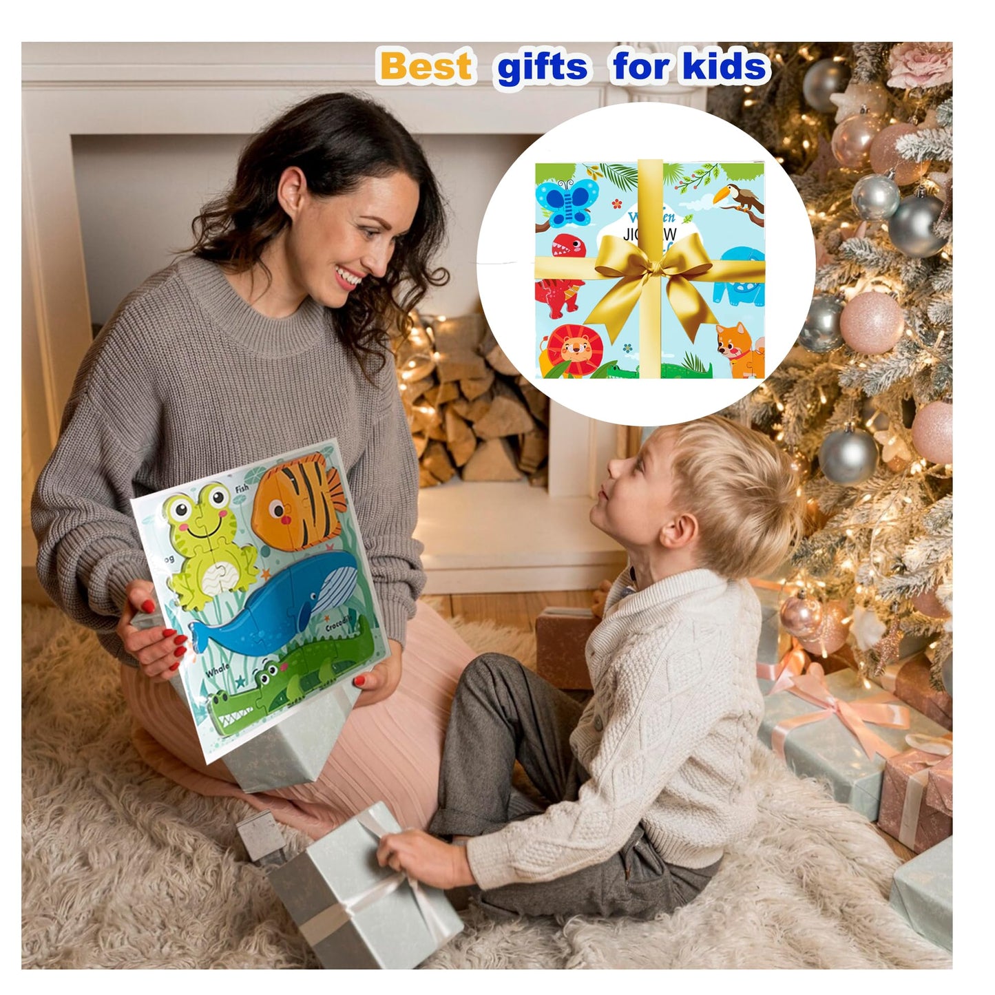 Wooden Toddler Puzzles Ages 1-3,Montessori Jigsaw Puzzle For Toddlers 1-3,Learning Toys For Kids 2-4 Years Old, Educational Gifts For Boys Girls 2-3