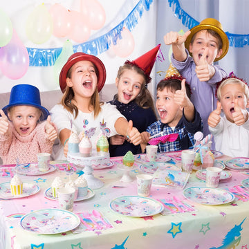 Wernnsai Unicorn Party Tablecloth - 1Pcs 108'' X 54'' Rainbow Table Cover Unicorn Party Decorations Disposable Unicorn Plastic Table Cloths For Girls Birthday Party Baby Shower Supplies
