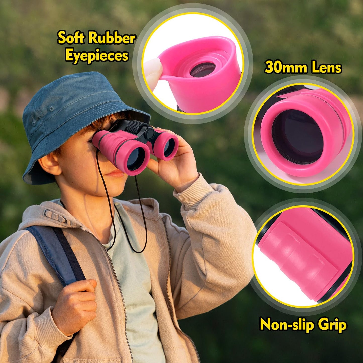 Binocular For Kids, Kids Binoculars For Ages 3-12 Boys Girls, Outdoor Gifts Toys For Kids- Perfect For Bird Watching, Camping, A