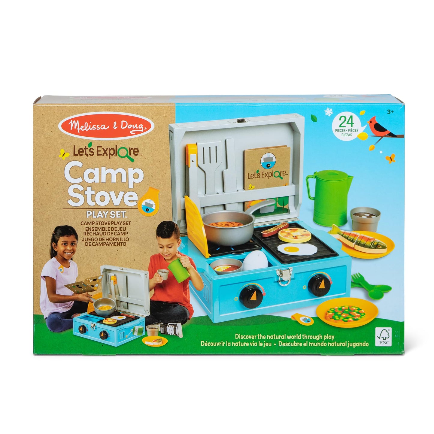 Melissa & Doug Lets Explore Camp Stove Play Set - 24 Pieces - FSC Certified