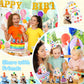 Wiwiqing 24 Set Birthday Mini Stuffed Animals Set Small Birthday Plush Toys Party Favors Soft Tiny Keychain Doll with Hats Gift