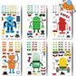 24 Sheets Make Your Own Robot Stickers Make A Face Stickers For Kids Toddlers With Robots Diy Craft Stickers Kids Party Favor Su