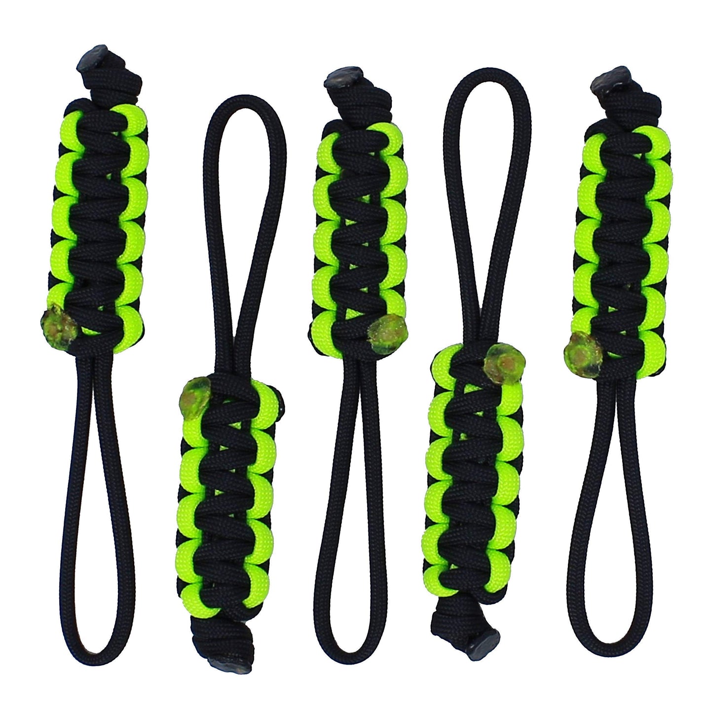 BubbasGarageTv - Large Heavy Duty Paracord Zipper Pulls (Lime Green)