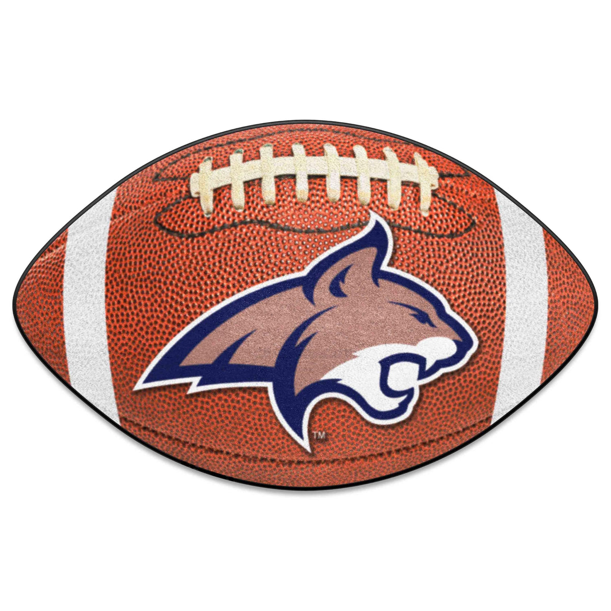 FANMATS - 3330 NCAA Montana State University Fighting Bobcats Nylon Face Football Rug 22x35