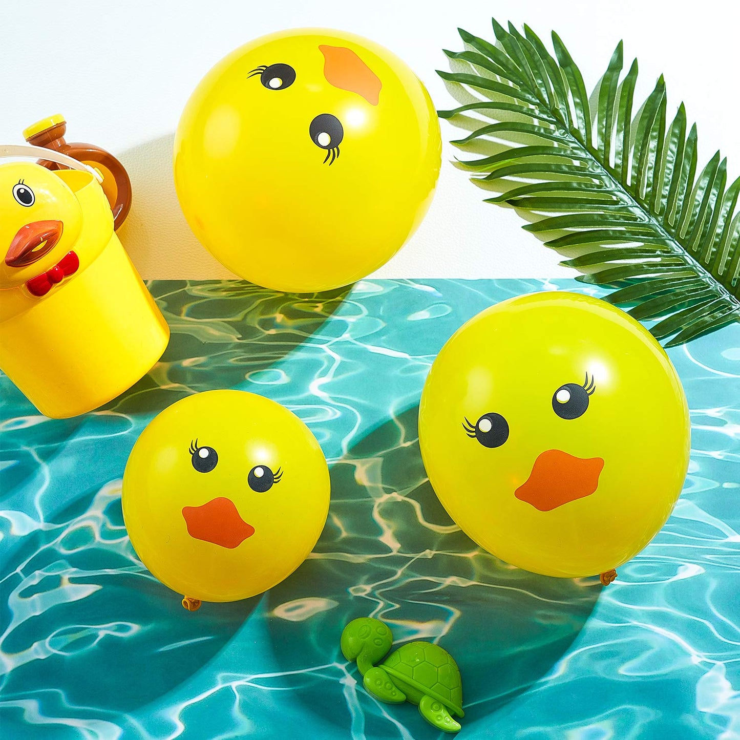 Gejoy 60 Pcs Yellow Duck Balloons, 12" Rubber Latex for Birthday, Baby Shower, Wedding Decorations