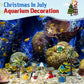 Soulchen 18 Pcs Christmas Aquarium Decorations Miniature Christmas Fish Tank Decorations Mini Resin Santa Clause Xmas Tree Figur
