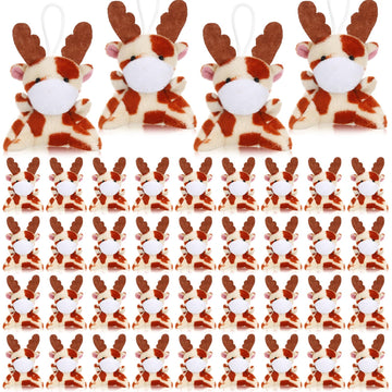 Shappy 50 Pcs Mini Animal Plush Toys Small Stuffed Animals Bulk Cute Tiny Plushies Keychains For Gift Party Carnival Prize(Giraffe)
