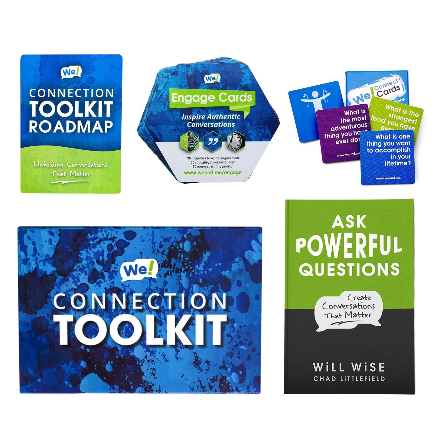 We! Connection Toolkit - Icebreaker Conversation Cards | Team Building Games | Recycled Paper, Durable Design