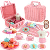 Viwulute Afternoon Tea Toys Set Pretend Play Food Toys for Toddler Girls, Party Tea Playset Toy Gifts for 3 4 5 6 Year Old Girl