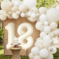 Katchon, Cream White 18 Balloon Numbers - Large, 40 Inch | 18 Balloons, 18Th Birthday Decorations For Girls | 18Th Birthday Balloons | Number 18 Balloons, Anniversary Decorations | White 18 Balloons