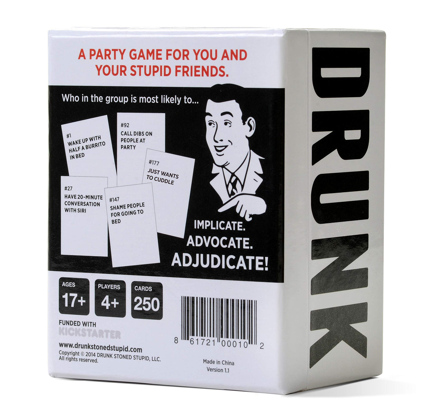 DSS Games Drunk Stoned or Stupid Party Game - White, Paper, Size: ys/m, Model: 861721000171