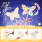 AUGSUN 43Pcs Princess Fairy Wands Kit, 20Pcs Wood Fairy Wands 20 Ribbons with 3 Sheets Gem Stickers Birthday Party Supplies Make