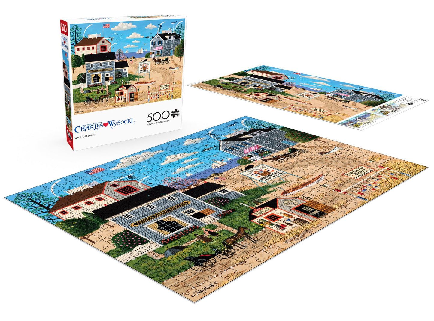 Buffalo Games 500 Piece Jigsaw Puzzle - Nantucket Breeze, Paper, Blue/White, 21.25 x 15.00 - Perfect for Game Nights