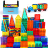Gemmicc Magnetic Tiles, 126 Pcs + Storage Case, Stem Building Blocks Magnet Toys For Kids,Educational Building Toy Stacking Blocks For Boys Girls,Huge Set With 2 Cars