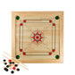 TMG Deluxe Wooden Carrom Table Game Set - Large Size, Black, Includes Cue Sticks, Coins, Queen, and Striker