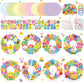 Hollowfly 48 Sets Easter Wreath Craft Kits DIY Wreath Hanging Ornaments Make Your Own Paper Craft with Stickers for Home Party F