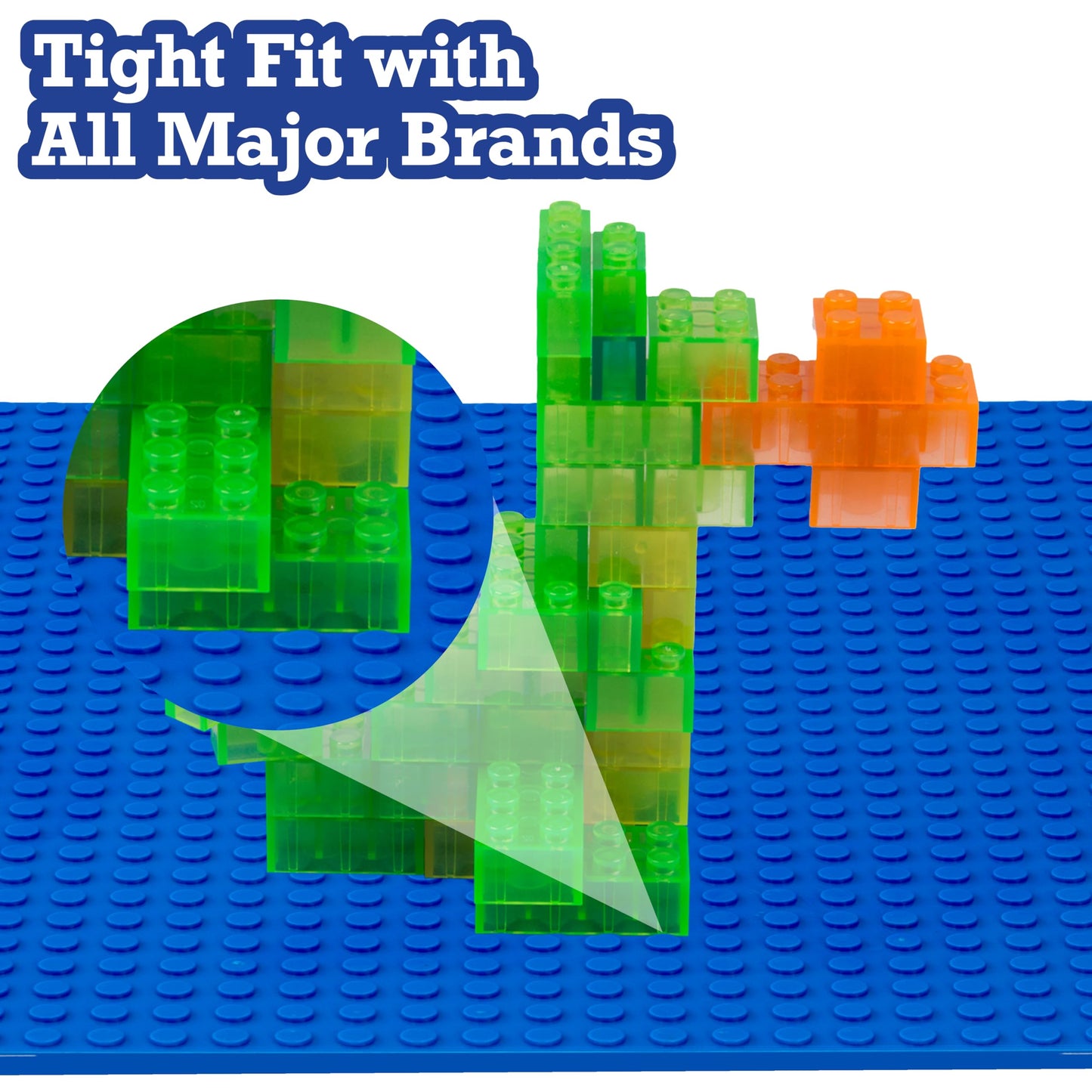 Scs Direct Brick Building Base Plates - Large 10'X10' Blue Baseplates (Set Of 4) - Dual Connectivity On Both Top & Bottom Sides, Tight Fit W All Brands, Great For Kids Play Table, Gift