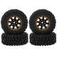 MEUS RACING 1.2 Beadlock Wheels Tires Set Brass Rim for TRX4M SCX24 FCX24 AX24 1/24 1/18 RC Crawler Car, Negative 4mm 42g (Black