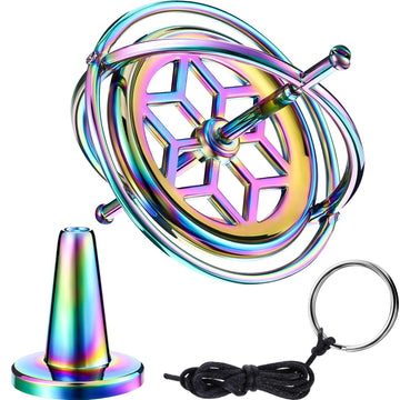 Norme Gyroscope Toy Metal Anti Rotating Desk Gyroscope Flying Motion Balance Physics Toy Boys Girls Adult Gift(Colorful)