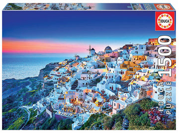 Educa - Santorini - 1500 Piece Jigsaw Puzzle - Puzzle Glue Included - Completed Image Measures 33.5' X 23.5' - Ages 14+ (19040)
