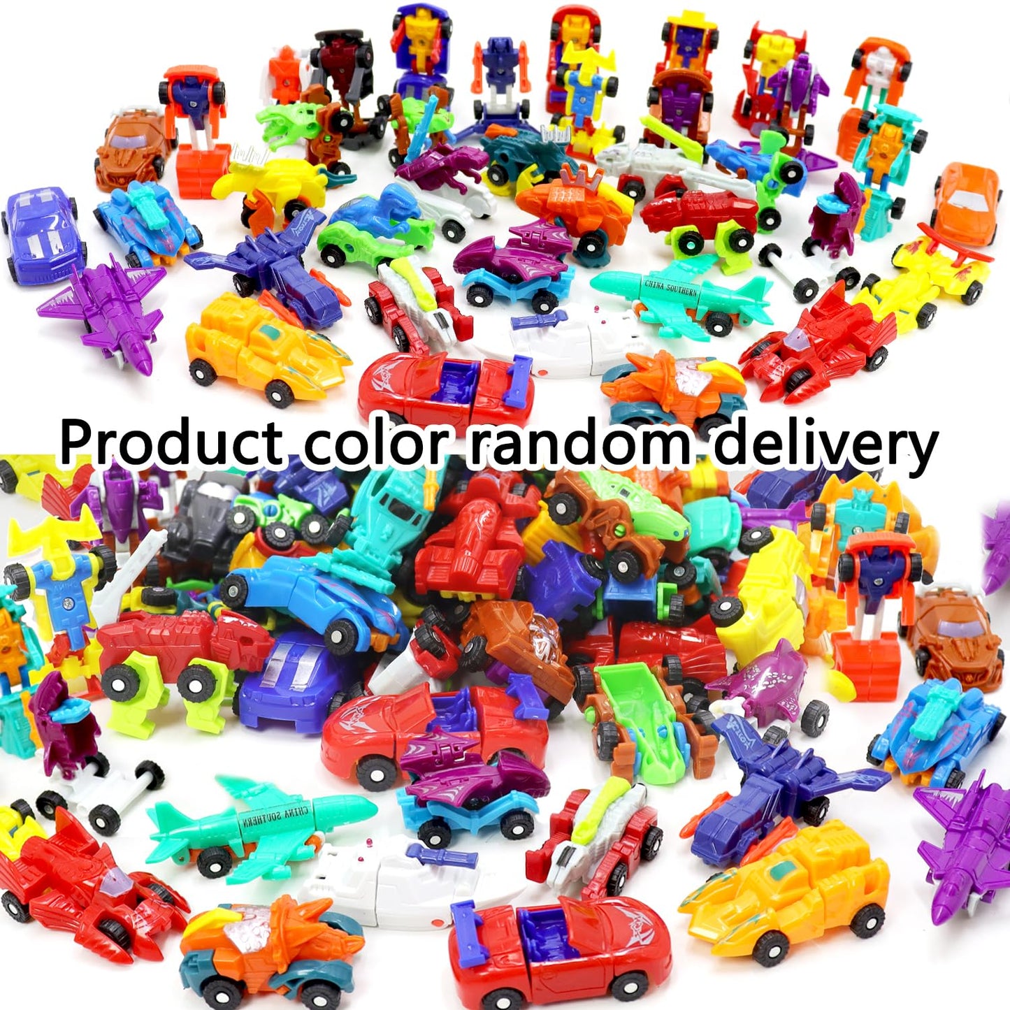 SCKTYZS Mini Transform Robot Car for Toddler, Converting Action Figures Include Pink Sports Car Red Police Car Blue Plane, Girl