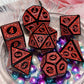 Carving in Red Black DND Dice Set for Board Game