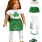 American Fashion World St. Patricks Day Outfit for 18-Inch Dolls | Headband and Shoes Included | enhanced Quality & Trendy Design | Dolls Clothes | Outfit Fashions for Dolls for Popular Brands