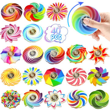 Funny Fidget Spinner Toys Bulk Mini 40 Pack,Birthday Gifts Party Favors Supplies Goodie Bags Stuffers for Kids Adults,Sensory To