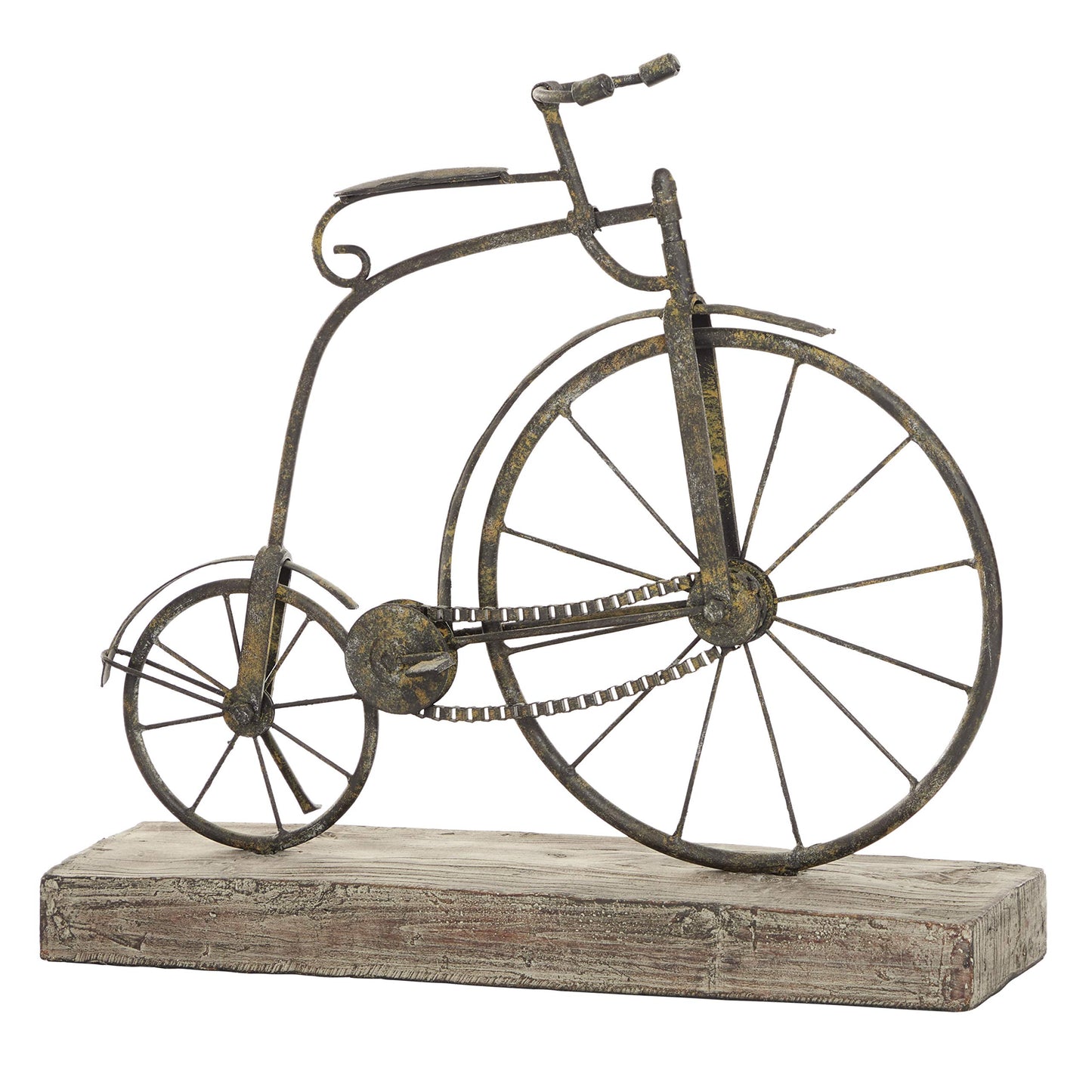 Deco 79 Metal Wood Bicycle, 16 By 14-Inch, Black