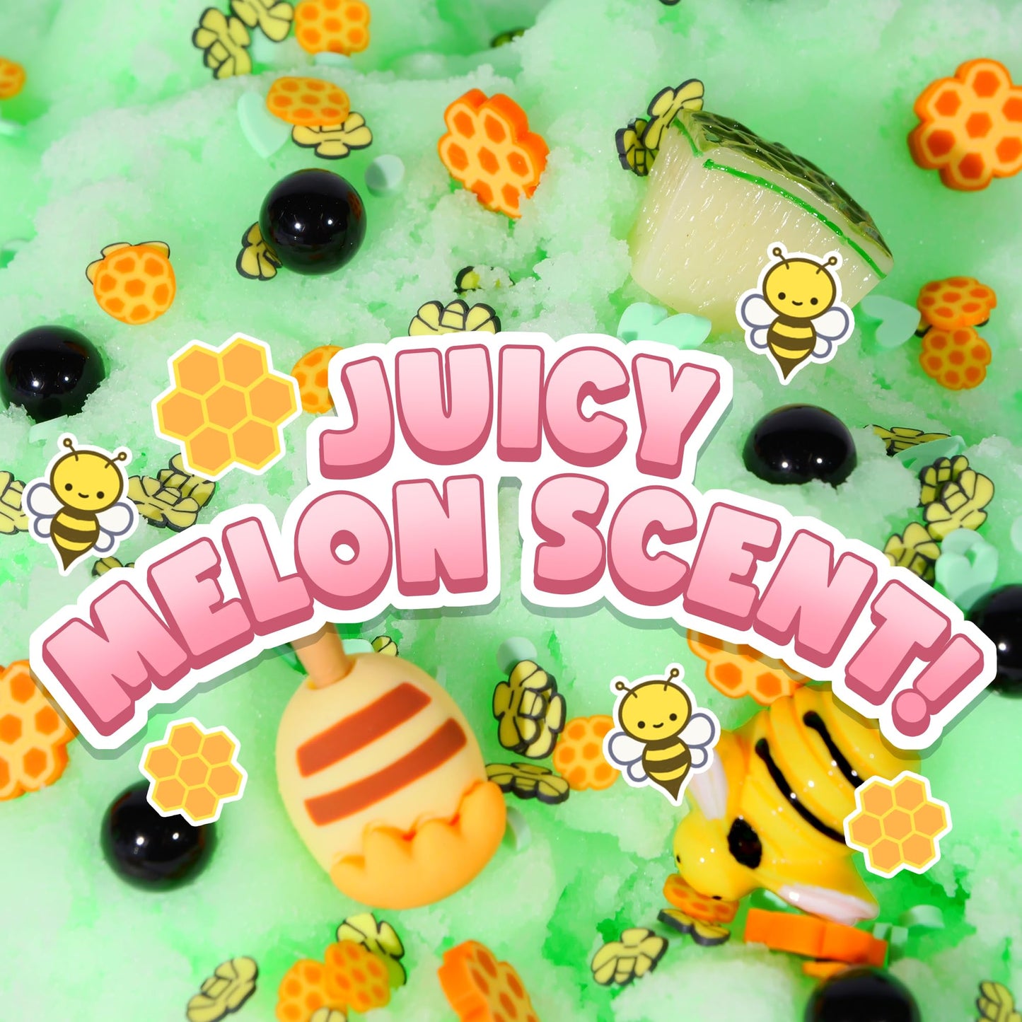 Peachybbies Honeydew Boba Slush Slime, Made In Usa Premium, 100% Authentic, 7 Oz. Icee, Scented For Kids, Asmr, Fidget Toys
